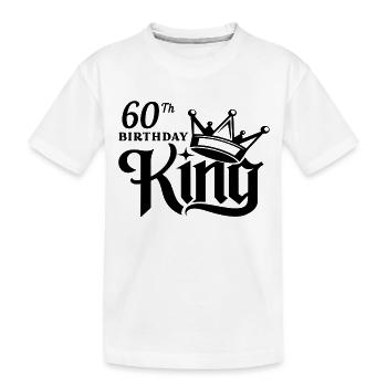 60th birthday king - Kids' Premium Organic T-Shirt - white - Front