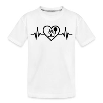Herz Kindergeburtstag 8 Jahre Kuchen - Kinder Premium Bio T-Shirt - Weiß - Vorne