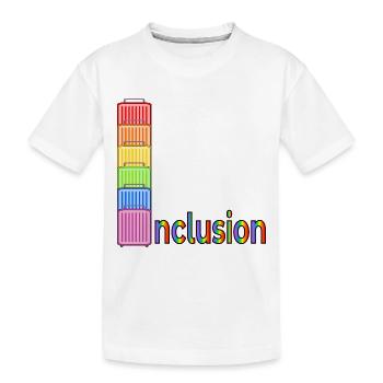 VALISE ARC-EN-CIEL FIERTÉ D'INCLUSION - T-shirt bio Premium Enfant - blanc - Devant