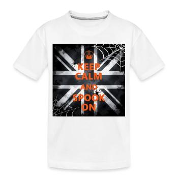 Gardez le calme Spook allumé - T-shirt bio Premium Enfant - blanc - Devant
