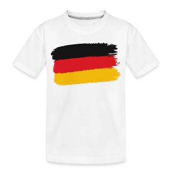 Deutschland Flagge Pinselstrich - Kinder Premium Bio T-Shirt - Weiß - Vorne