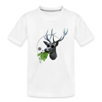 Wellenbrecher Hirsch - Kinder Premium Bio T-Shirt - Weiß - Vorne