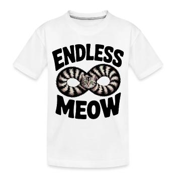 Endlose Miau-Katze - Kinder Premium Bio T-Shirt - Weiß - Vorne