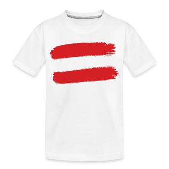 Österreich Flagge Pinselstrich Austria - Kinder Premium Bio T-Shirt - Weiß - Vorne