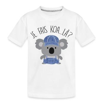 Koala Style Denim Casual - Kids' Premium Organic T-Shirt - white - Front