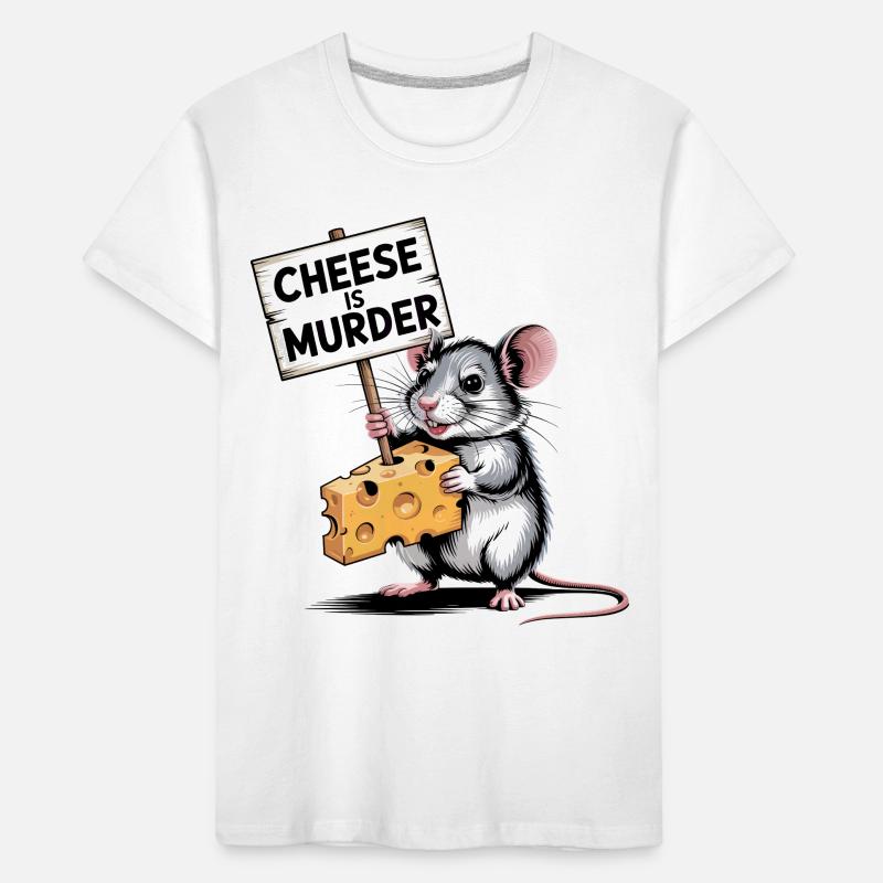 Cheese Is Murder Mouse Kids' Premium Organic T-Shirt