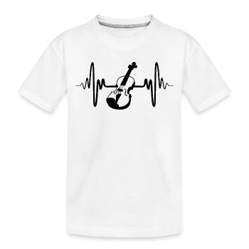 violin - Kids' Premium Organic T-Shirt - white - Front