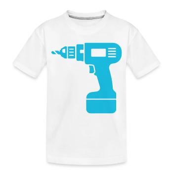 Bohrmaschine - Kinder Premium Bio T-Shirt - Weiß - Vorne