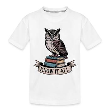 Owl sur Books Know It All - T-shirt bio Premium Enfant - blanc - Devant