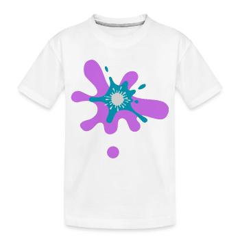 Abstrakter Farbspritzer Druck - Kinder Premium Bio T-Shirt - Weiß - Vorne
