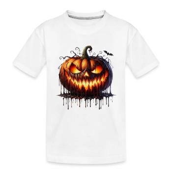 Citrouille-lanterne de braise en fusion - T-shirt bio Premium Enfant - blanc - Devant