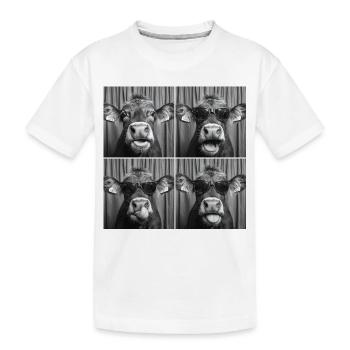 Funny Cow Sunglasses - Kids' Premium Organic T-Shirt - white - Front