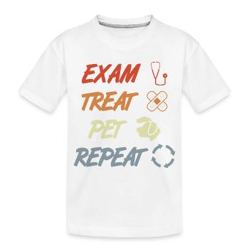 Exam Treat Pet Repeat - Kinder Premium Bio T-Shirt - Weiß - Vorne