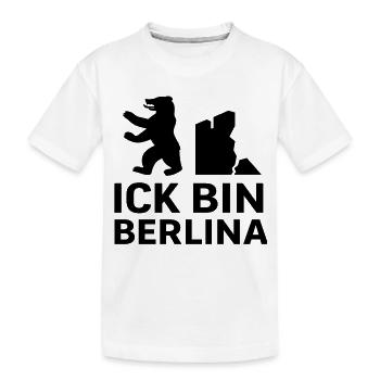 Ick bin Berlina | Berliner Bär & Mauer Spruch - Kinder Premium Bio T-Shirt - Weiß - Vorne