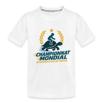 Championnat Course à dos de tortue  - T-shirt bio Premium Enfant - blanc - Devant