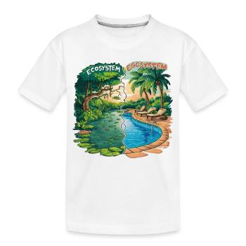 Ökosystem vs. Egosystem Umweltfreundliche Botschaft - Kinder Premium Bio T-Shirt - Weiß - Vorne