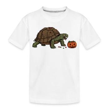 Haunted Turtle Halloween Candy - Kids' Premium Organic T-Shirt - white - Front