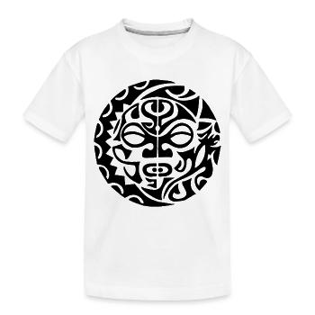 Polynesischer Schädel (Schwarz) - Kinder Premium Bio T-Shirt - Weiß - Vorne