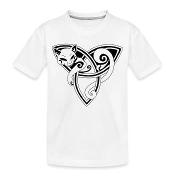 Chat noir et symbole celte - T-shirt bio Premium Enfant - blanc - Devant