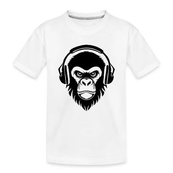 Chemise Masquée Underground Beat Monkey Head - T-shirt bio Premium Enfant - blanc - Devant