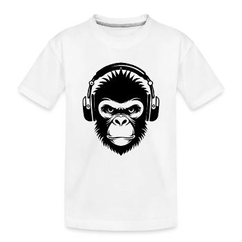 Street Monkey Head Dance Edition Shirt - Kids' Premium Organic T-Shirt - white - Front