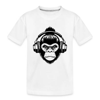 Silent Monkey Head Headphones Zen Edition Shirt - Kids' Premium Organic T-Shirt - white - Front