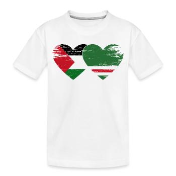 Palestine Tchétchénie Drapeau Coeur Utilisé - T-shirt bio Premium Enfant - blanc - Devant