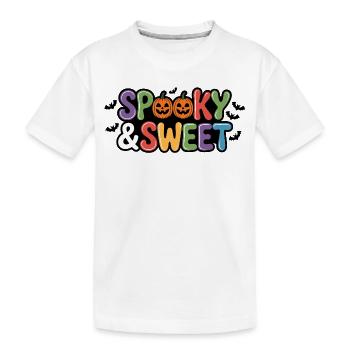 Motif citrouille effrayant et doux - T-shirt bio Premium Enfant - blanc - Devant