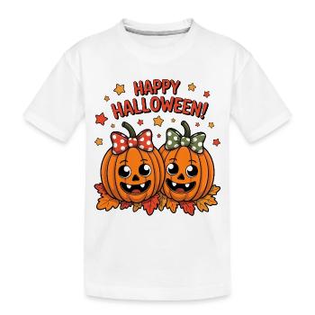 Citrouilles gaies avec des arcs - T-shirt bio Premium Enfant - blanc - Devant