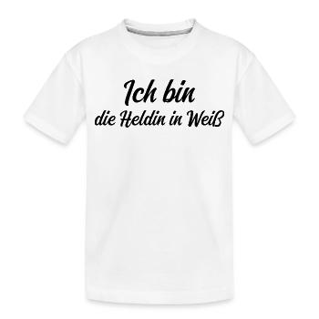 Je suis l’héroïne en blanc - T-shirt bio Premium Enfant - blanc - Devant