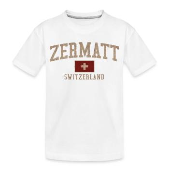 Zermatt Logo texturé suisse - T-shirt bio Premium Enfant - blanc - Devant