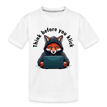 Denk nach bevor du klickst - Cyber Sicherheit - Kinder Premium Bio T-Shirt - Weiß - Vorne