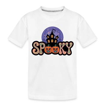 Spukhaus Halloween Kürbisparade - Kinder Premium Bio T-Shirt - Weiß - Vorne