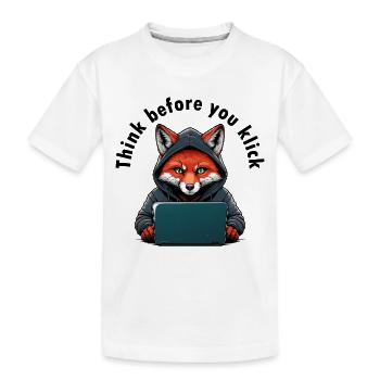 Denk nach bevor du klickst - Cyber Sicherheit - Kinder Premium Bio T-Shirt - Weiß - Vorne