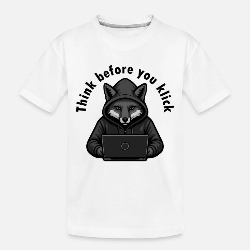 Réfléchissez avant de cliquer - Cybersécurité - T-shirt bio Premium Enfant - blanc