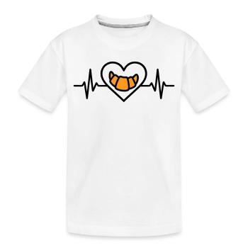 Croissant Coeur Petit Déjeuner Boulangerie - T-shirt bio Premium Enfant - blanc - Devant