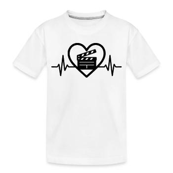 Kino Herz Filmklappe - Kinder Premium Bio T-Shirt - Weiß - Vorne