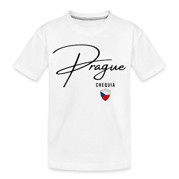 Elegant design Prague, I love Prague - Kids' Premium Organic T-Shirt - white - Front