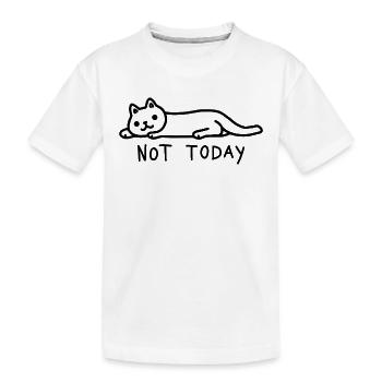 Chat Pas aujourd’hui, je n’en ai pas envie - T-shirt bio Premium Enfant - blanc - Devant
