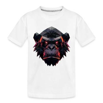Gorille Prisme Tête Low Poly Art Design - T-shirt bio Premium Enfant - blanc - Devant