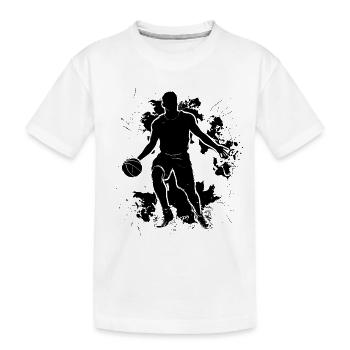 Basketballspieler Skizze - Kinder Premium Bio T-Shirt - Weiß - Vorne