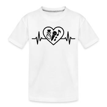 K-pop Heart Finger Heart Micro Music - Kids' Premium Organic T-Shirt - white - Front