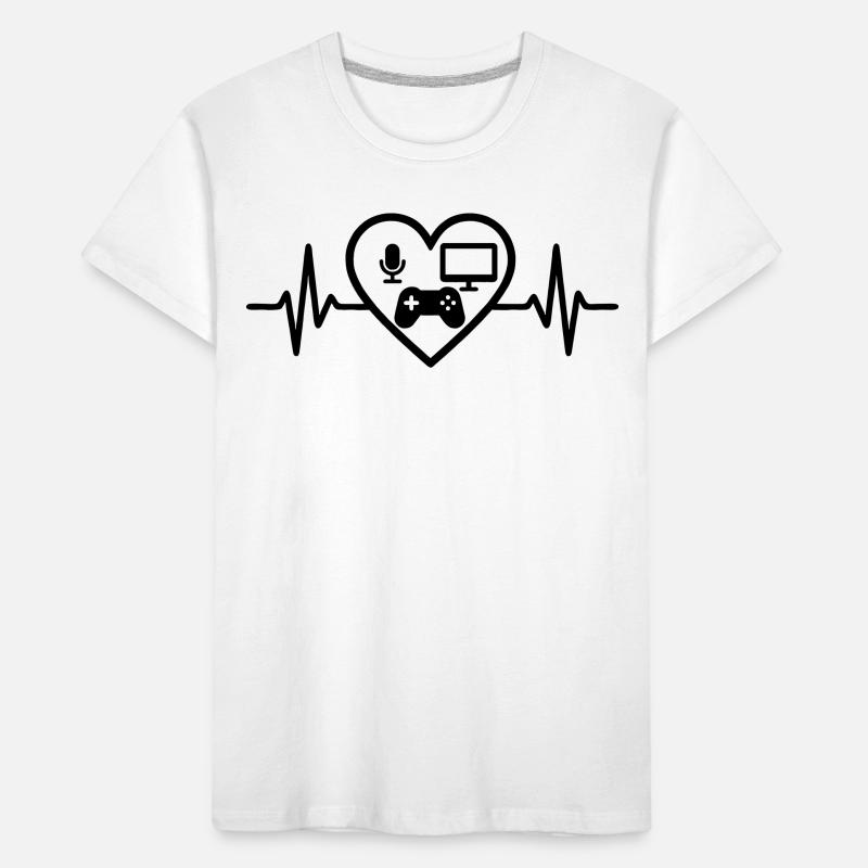 Streaming Gamer Heart Micro Screen Controller Kids' Premium Organic T-Shirt