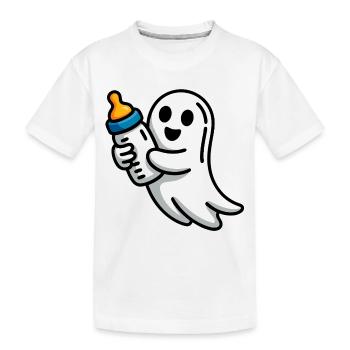 Ghost with pacifier illustration - Kids' Premium Organic T-Shirt - white - Front