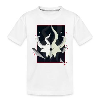 Horned Skull – Red Accent Edition - Kids' Premium Organic T-Shirt - white - Front