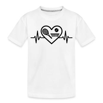 Tennis Coeur Raquette Balle Filet - T-shirt bio Premium Enfant - blanc - Devant