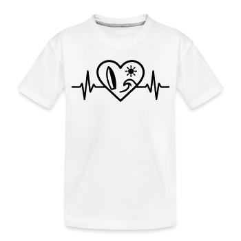 Surf Herz Welle Brett Sonne - Kinder Premium Bio T-Shirt - Weiß - Vorne