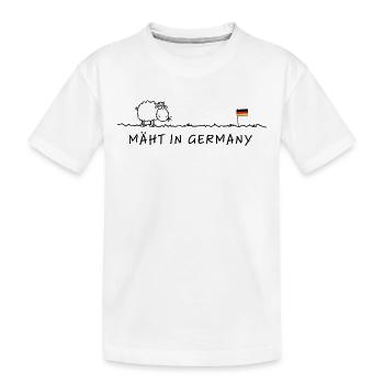 Mäht in Germany – Wortspiel Made in Germany - Kinder Premium Bio T-Shirt - Weiß - Vorne