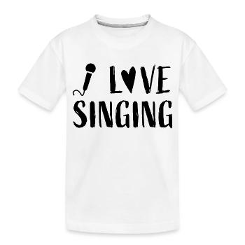 I love singing - Music Love Singer - Kids' Premium Organic T-Shirt - white - Front