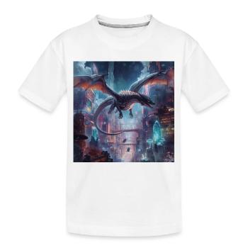 Dragon Leap Neon City - Kids' Premium Organic T-Shirt - white - Front